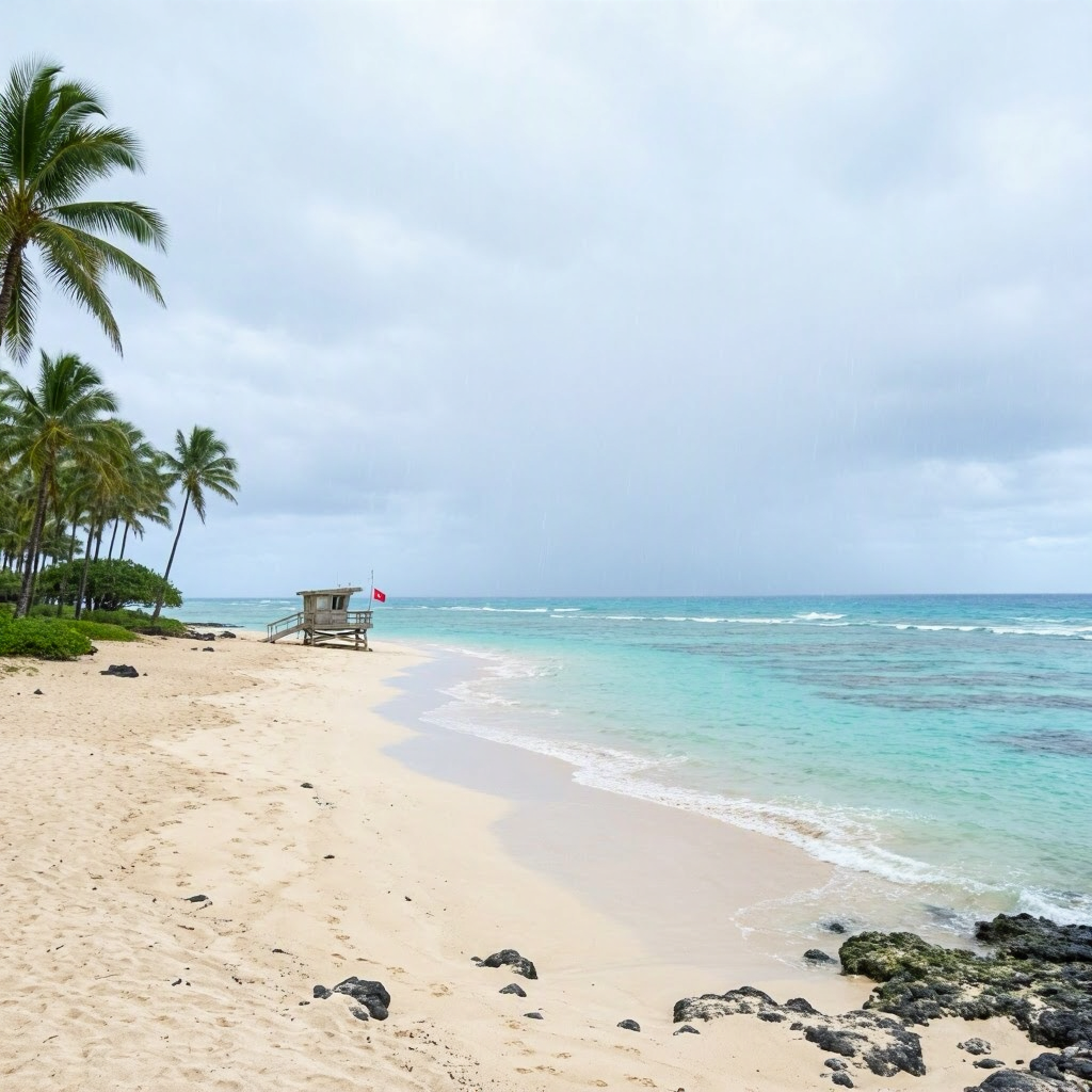 Big Island West Shore: Calm Waters, Light Rain Possible beach conditions image