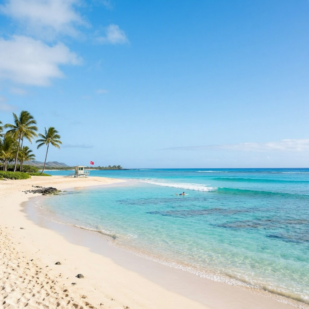 Big Island: Calm West Shore, Brown Water Advisory for Hilo Bay beach conditions image