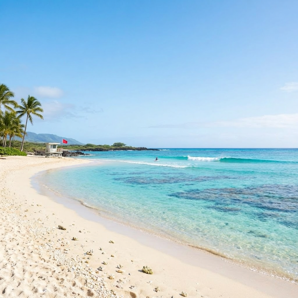 Big Island Beaches: Calm West Shore, Brush Fire Closures Near Waikoloa beach conditions image