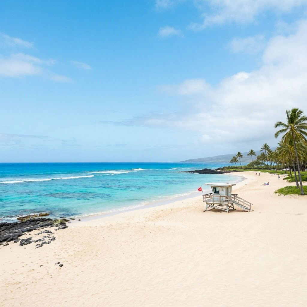 Big Island West Shore: Calm but Cautious After Recent Waves beach conditions image