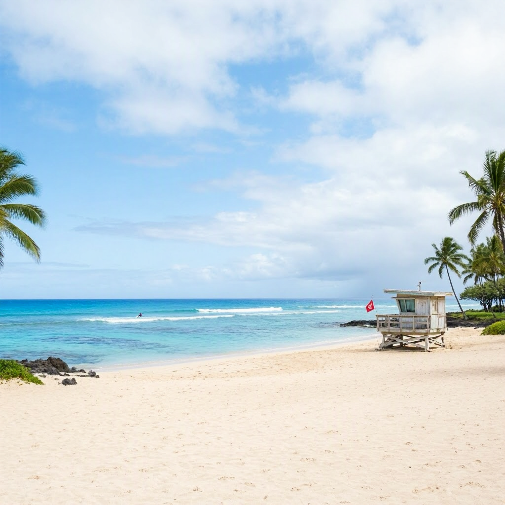 Big Island: Calm West Shore, Hilo Bay Brown Water Advisory beach conditions image