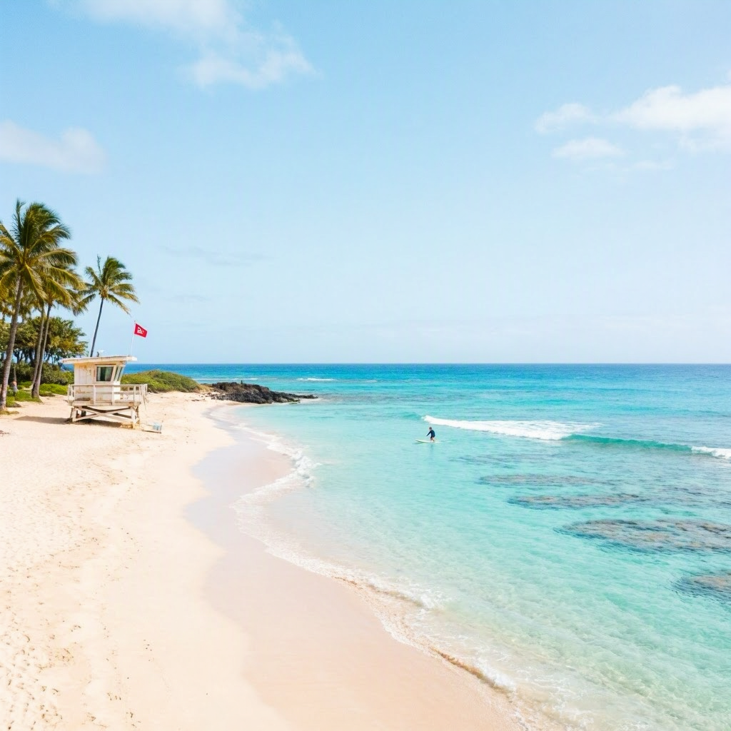 Big Island Beaches: Calm West Shore, Caution Near Breakwaters beach conditions image