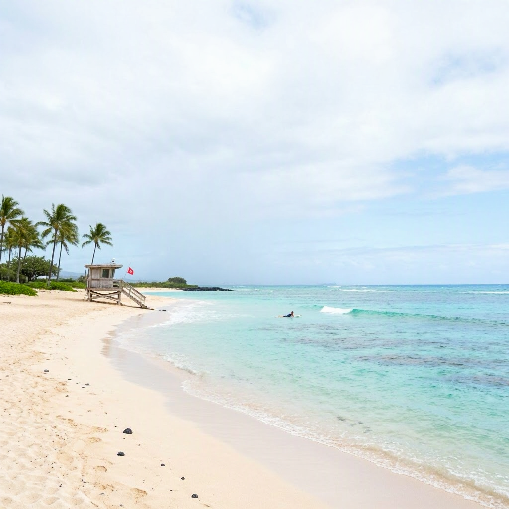 Big Island Beaches: Calm Waters, Light Rain Possible beach conditions image