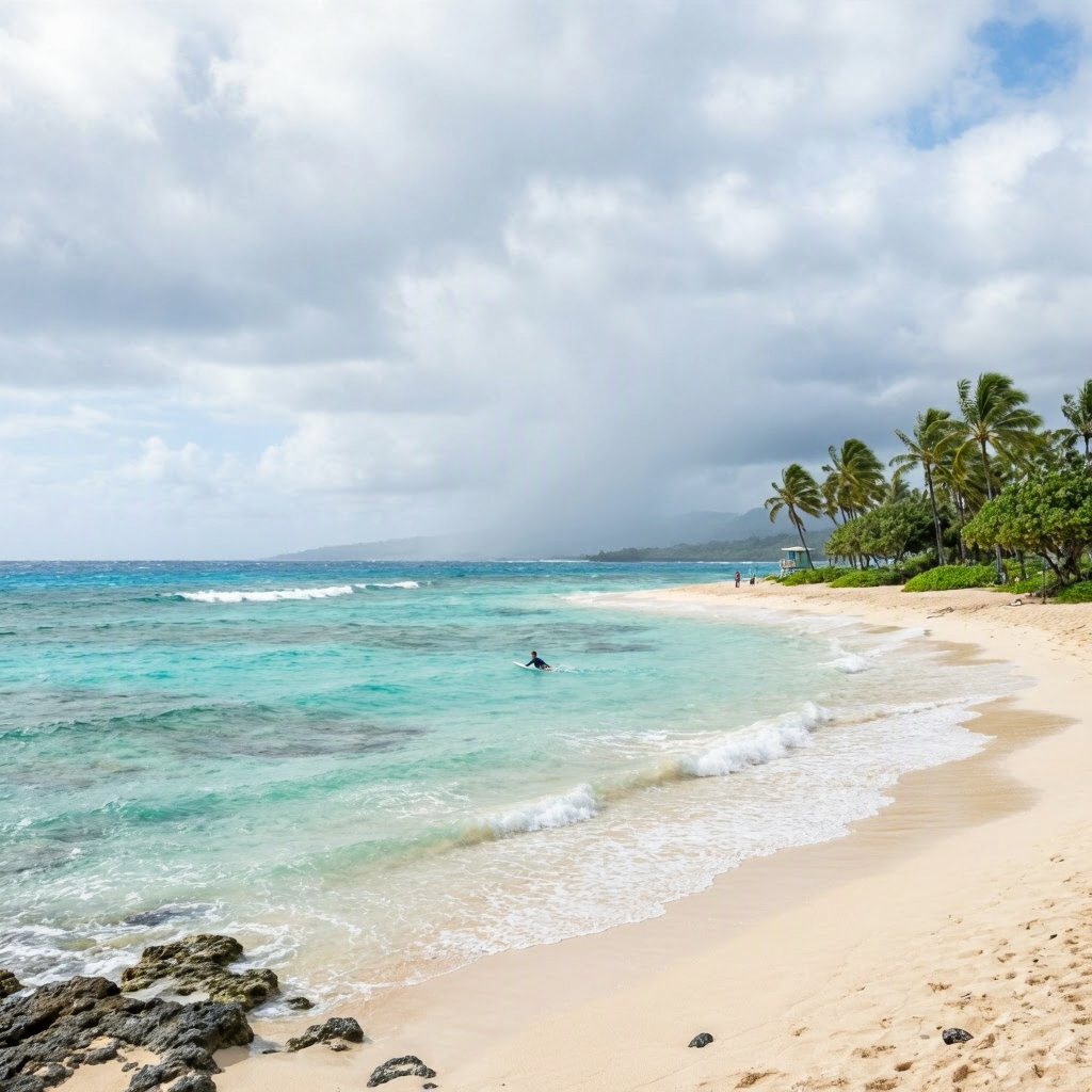 Kauai Update: Solid Surf & Patchy Rain-South Shore Shelters Best beach conditions image