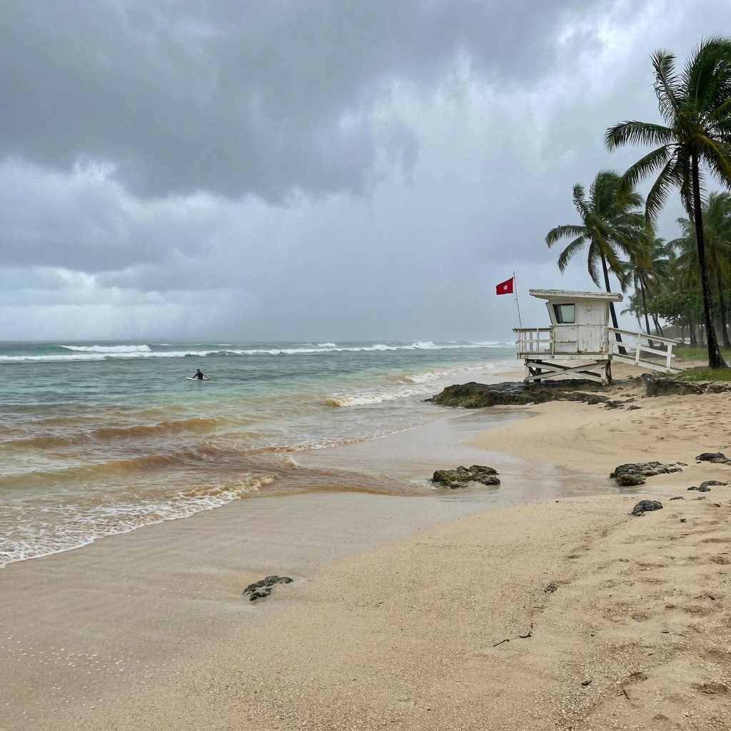 Kauai Update: Heavy Rain, Thunderstorms, and Brown Water Advisory beach conditions image