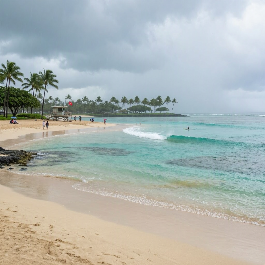 Oahu: Heavy Rain & Flood Warnings—Beach Safety Alerts beach conditions image